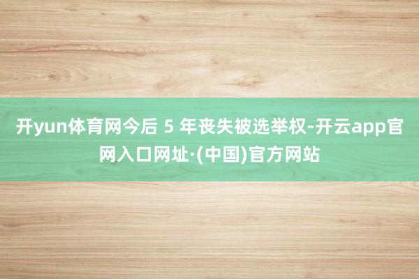 开yun体育网今后 5 年丧失被选举权-开云app官网入口网址·(中国)官方网站