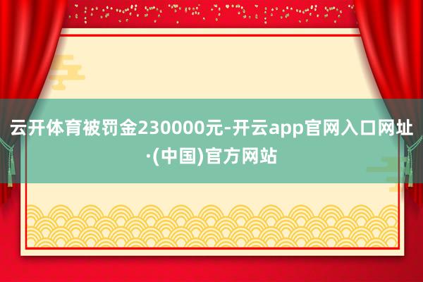 云开体育被罚金230000元-开云app官网入口网址·(中国)官方网站