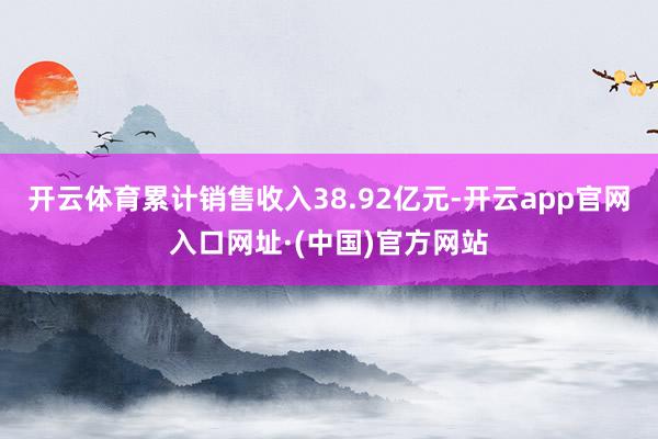 开云体育累计销售收入38.92亿元-开云app官网入口网址·(中国)官方网站