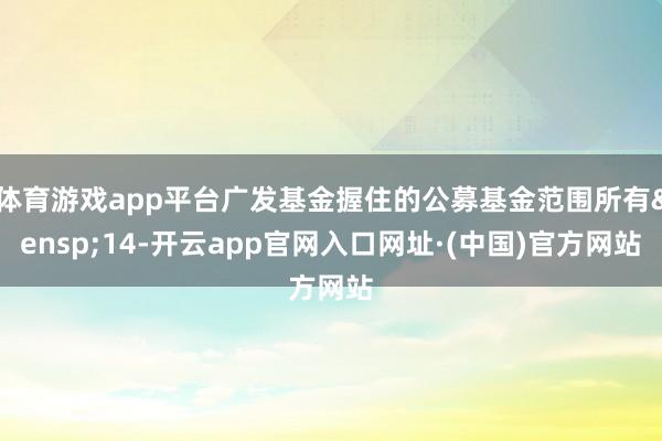 体育游戏app平台广发基金握住的公募基金范围所有&ensp;14-开云app官网入口网址·(中国)官方网站
