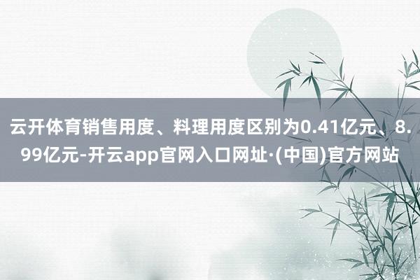 云开体育销售用度、料理用度区别为0.41亿元、8.99亿元-开云app官网入口网址·(中国)官方网站