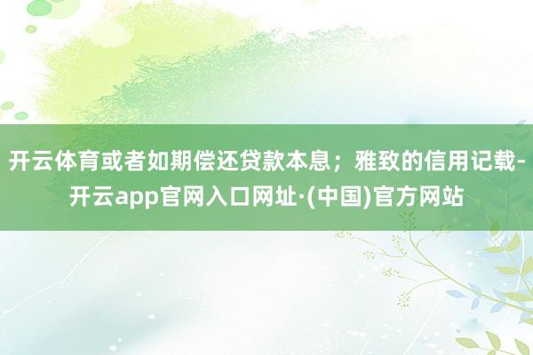 开云体育或者如期偿还贷款本息；雅致的信用记载-开云app官网入口网址·(中国)官方网站