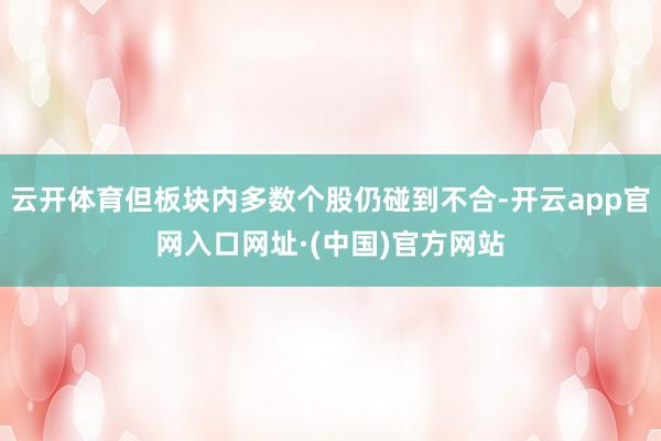 云开体育但板块内多数个股仍碰到不合-开云app官网入口网址·(中国)官方网站