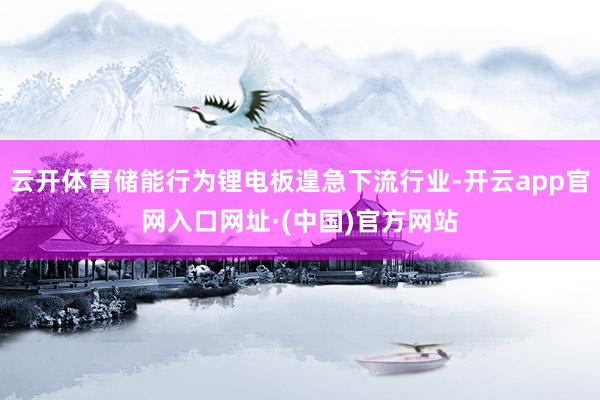 云开体育储能行为锂电板遑急下流行业-开云app官网入口网址·(中国)官方网站