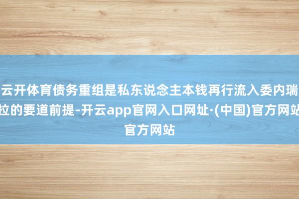 云开体育债务重组是私东说念主本钱再行流入委内瑞拉的要道前提-开云app官网入口网址·(中国)官方网站